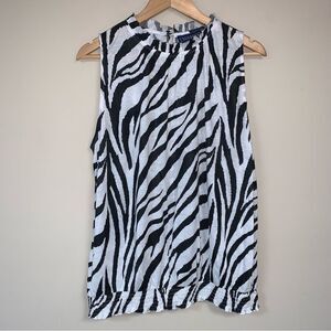 🆕 Zebra Tank TOp WOmen’s XL Animal Stripe Sleeveless Shirt SUmmer Lightweight